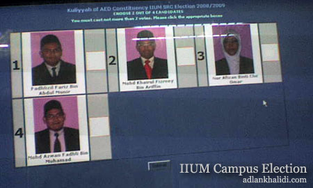 Screenshot of the e-voting system